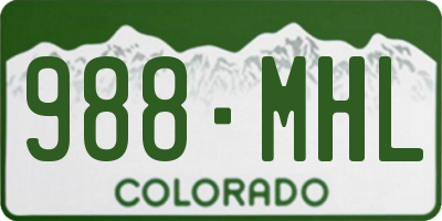 CO license plate 988MHL