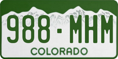 CO license plate 988MHM