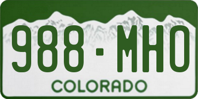 CO license plate 988MHO