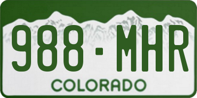 CO license plate 988MHR