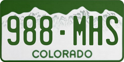 CO license plate 988MHS