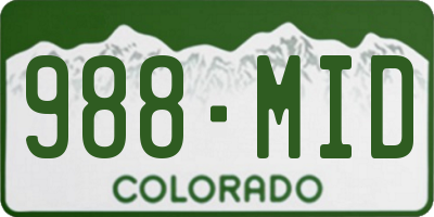 CO license plate 988MID