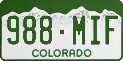 CO license plate 988MIF