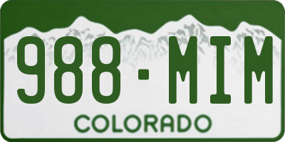 CO license plate 988MIM