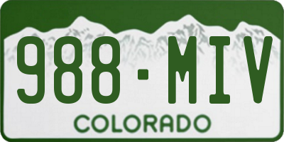CO license plate 988MIV