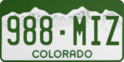 CO license plate 988MIZ