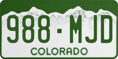 CO license plate 988MJD
