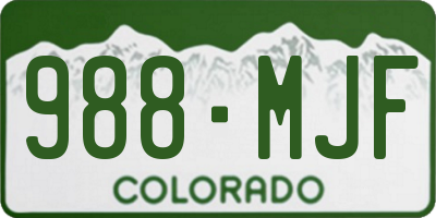 CO license plate 988MJF