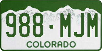 CO license plate 988MJM