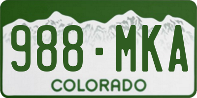 CO license plate 988MKA