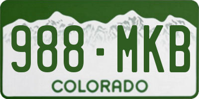 CO license plate 988MKB