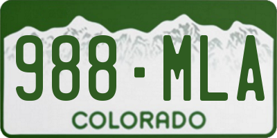 CO license plate 988MLA