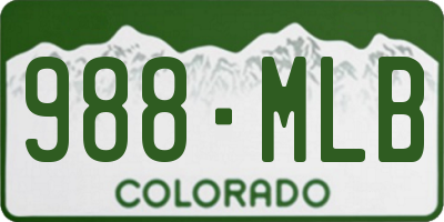 CO license plate 988MLB