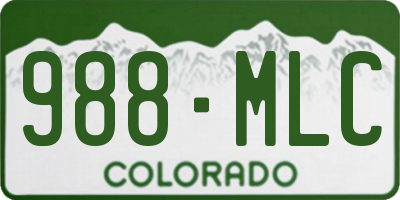 CO license plate 988MLC