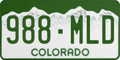 CO license plate 988MLD