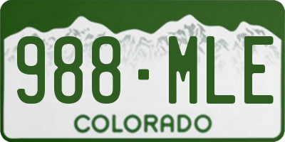 CO license plate 988MLE
