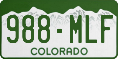 CO license plate 988MLF