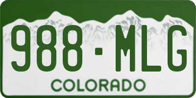 CO license plate 988MLG