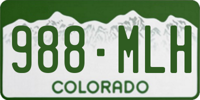 CO license plate 988MLH