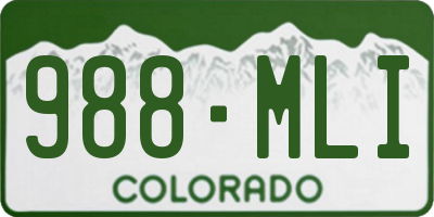 CO license plate 988MLI
