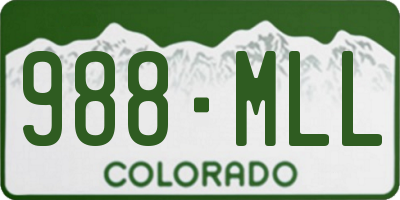 CO license plate 988MLL