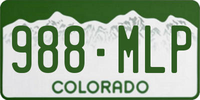 CO license plate 988MLP