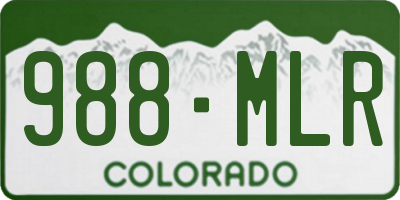 CO license plate 988MLR