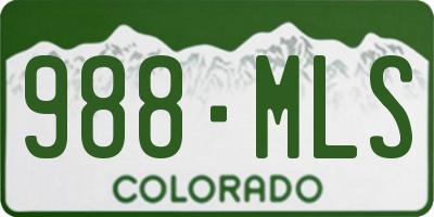 CO license plate 988MLS