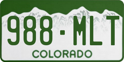 CO license plate 988MLT