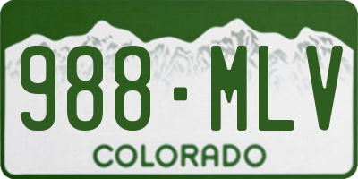CO license plate 988MLV