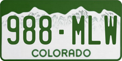 CO license plate 988MLW