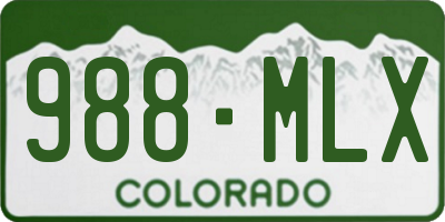 CO license plate 988MLX