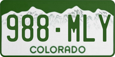 CO license plate 988MLY