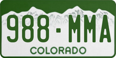 CO license plate 988MMA