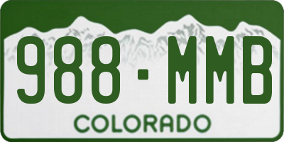 CO license plate 988MMB