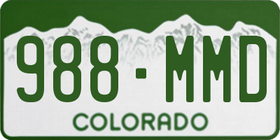 CO license plate 988MMD