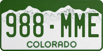 CO license plate 988MME