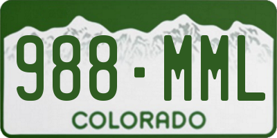 CO license plate 988MML