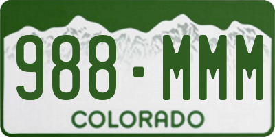 CO license plate 988MMM