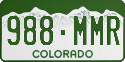 CO license plate 988MMR