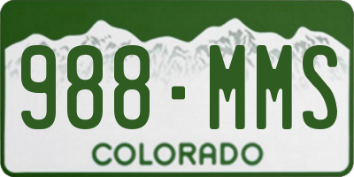 CO license plate 988MMS