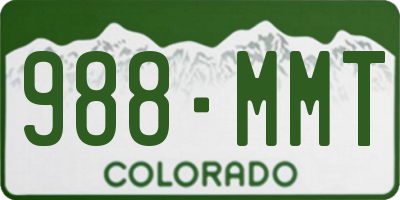 CO license plate 988MMT