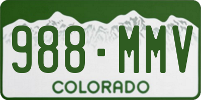 CO license plate 988MMV
