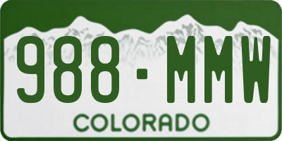 CO license plate 988MMW