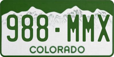 CO license plate 988MMX