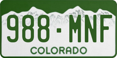 CO license plate 988MNF
