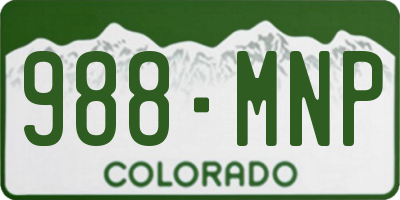 CO license plate 988MNP