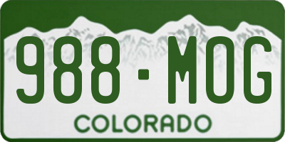 CO license plate 988MOG