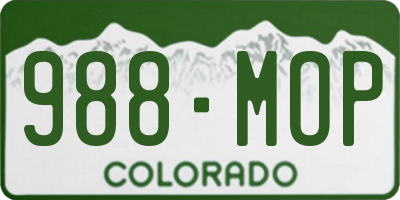 CO license plate 988MOP