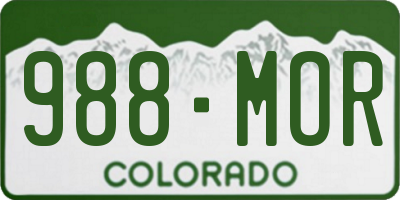 CO license plate 988MOR